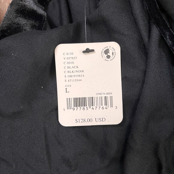 NEW Free People Black Velvet Open Back Chelsea Long Sleeve Mini Dress Sz L - Picture 6 of 16